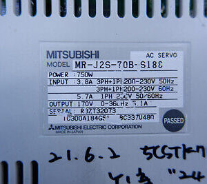 MITSUBISHI MR-J2S-70B-S188 (NO COVER) ac servo MRJ2S70BS188 (NO COVER)